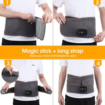 Electric Heating Waist Massager Belt  Vibration  Hot Compress Support With 3Level Adjustment 3