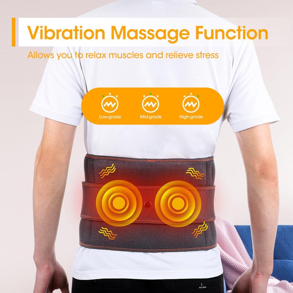 Electric Heating Waist Massager Belt  Vibration  Hot Compress Support With 3Level Adjustment 4