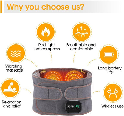 Electric Heating Waist Massager Belt  Vibration  Hot Compress Support With 3Level Adjustment 5