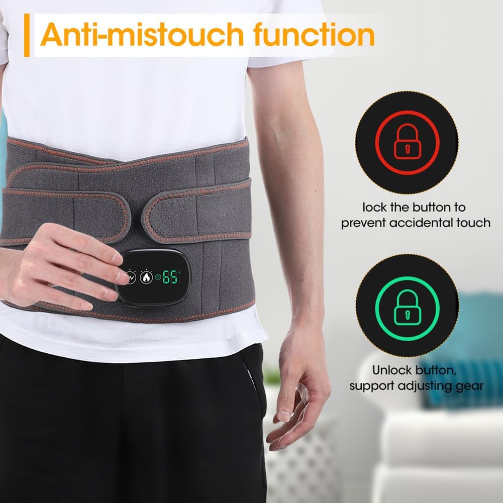 Electric Heating Waist Massager Belt  Vibration  Hot Compress Support With 3Level Adjustment 7