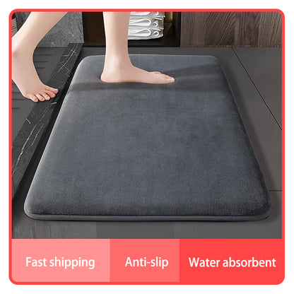 Premium Anti Slip Bath Mat, Super Absorbent Coral Velvet Floor Mat, Non Slip Shower Rug for Bathroom Safety & Comfort