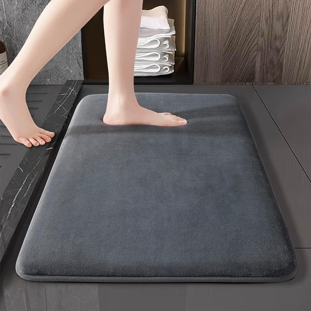 Premium Anti Slip Bath Mat Super Absorbent Coral Velvet Floor Mat Non Slip Shower Rug For Bathroom  3