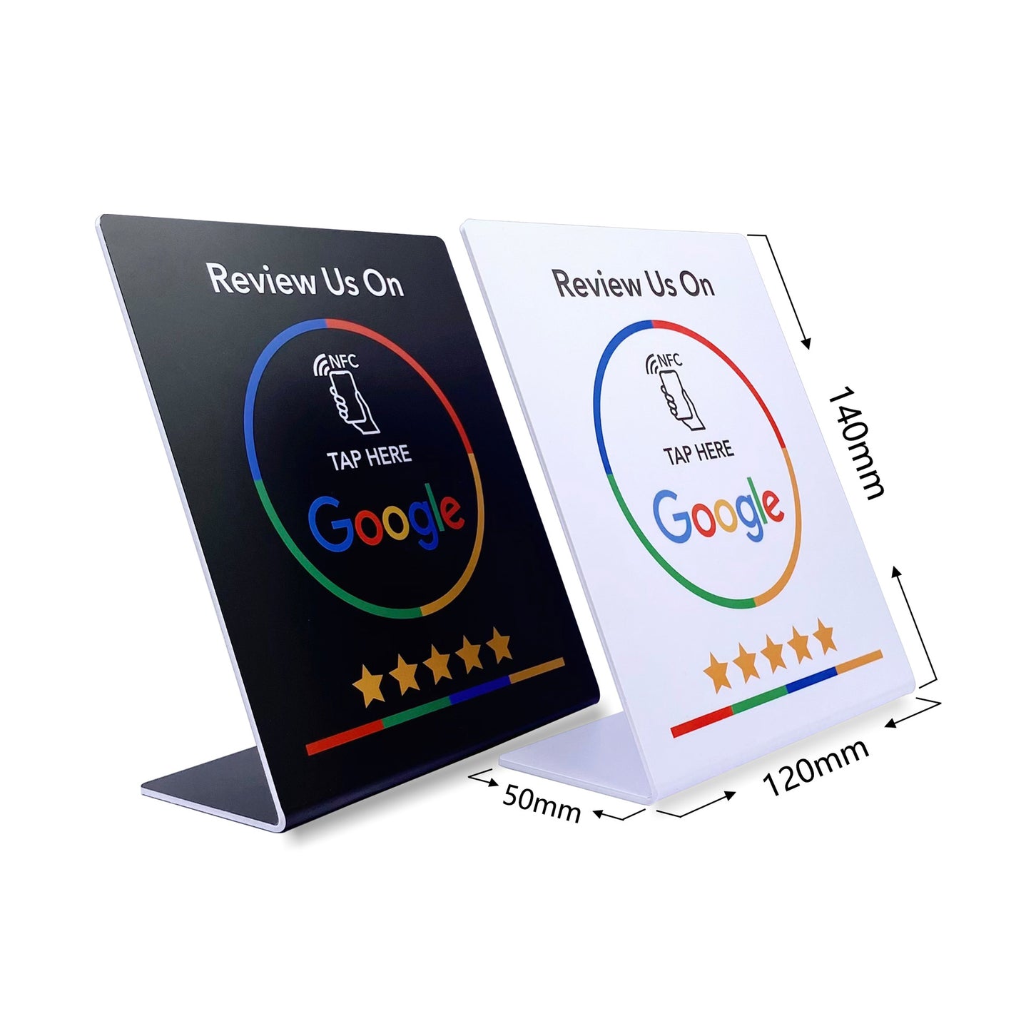 Programmable NFC Google Review Station  1356MHz Table Display with Standing Brand Bracket