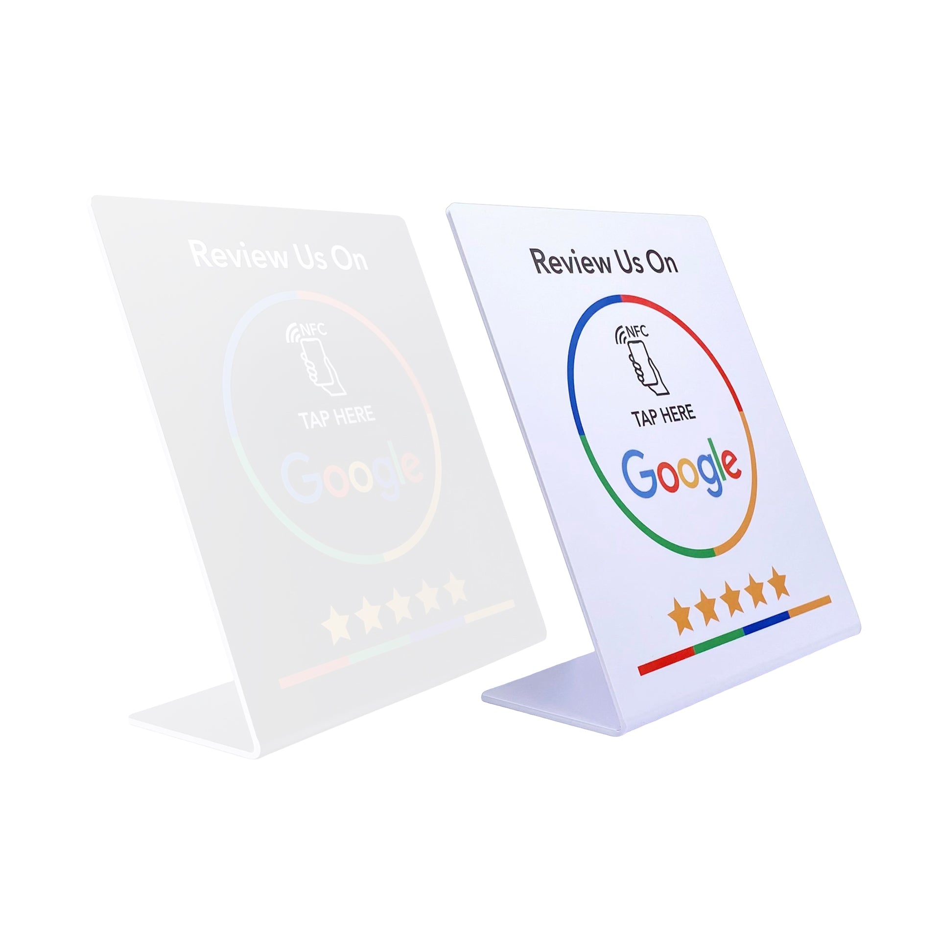 Programmable NFC Google Review Station  1356MHz Table Display with Standing Brand Bracket