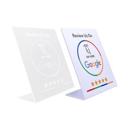 Programmable NFC Google Review Station  1356MHz Table Display with Standing Brand Bracket