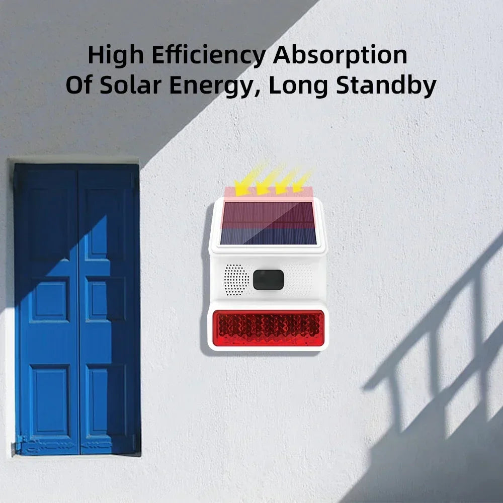 SolarPowered Wireless Alarm System 433MHz Waterproof Outdoor Strobe Light With Door And Infrared Se 1