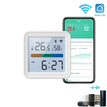Smart WiFi Thermometer Hygrometer Backlit Temperature  Humidity Sensor For Smart Life Alexa And Goo 1