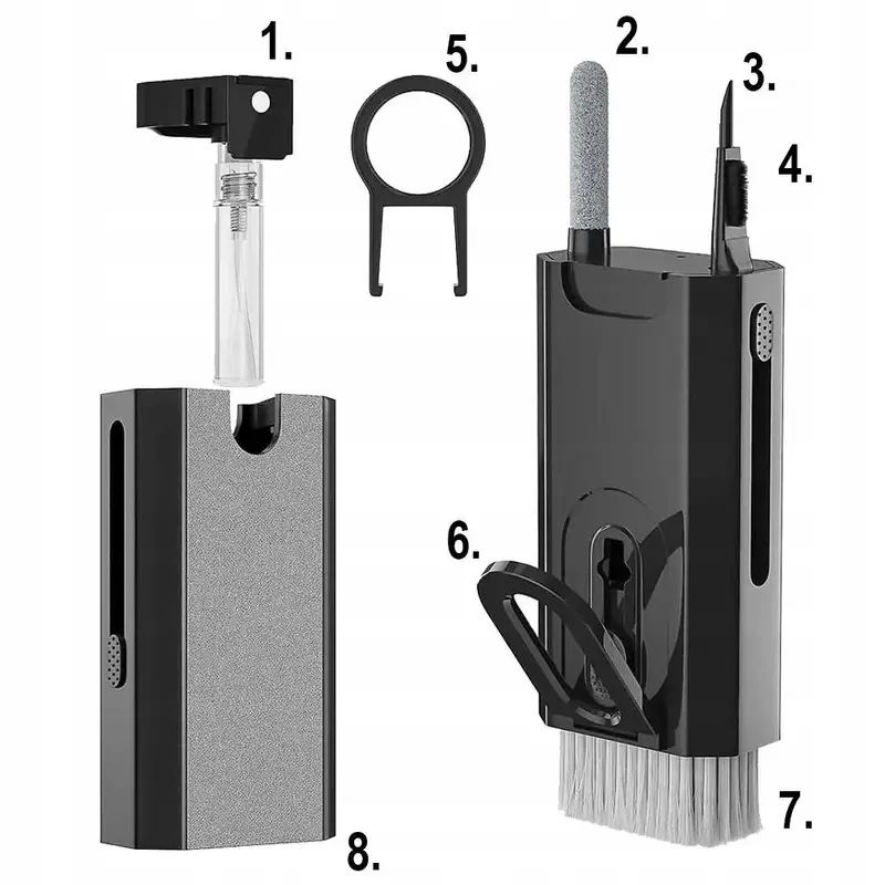 8in1 Keyboard Cleaning Kit AirPods Laptop  Phone Cleaning Tools With Retractable Brush  Flocking Sp