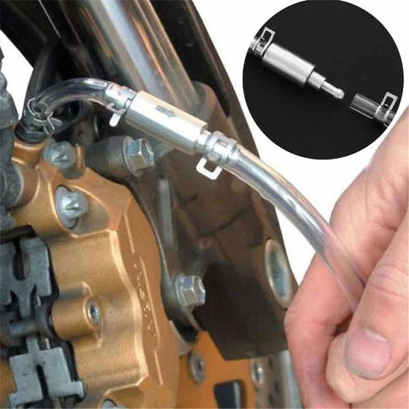 Car Brake Bleeder Kit One Way Valve Hose & Aluminum Tool for Car Clutch & Hydraulic Brake Bleeding