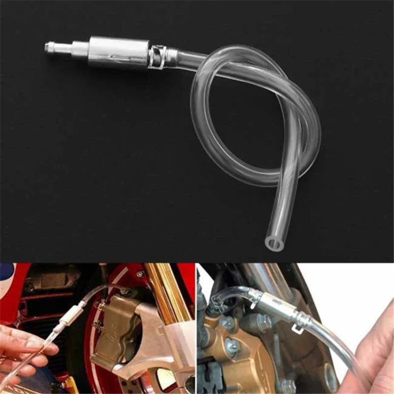 Car Brake Bleeder Kit One Way Valve Hose & Aluminum Tool for Car Clutch & Hydraulic Brake Bleeding