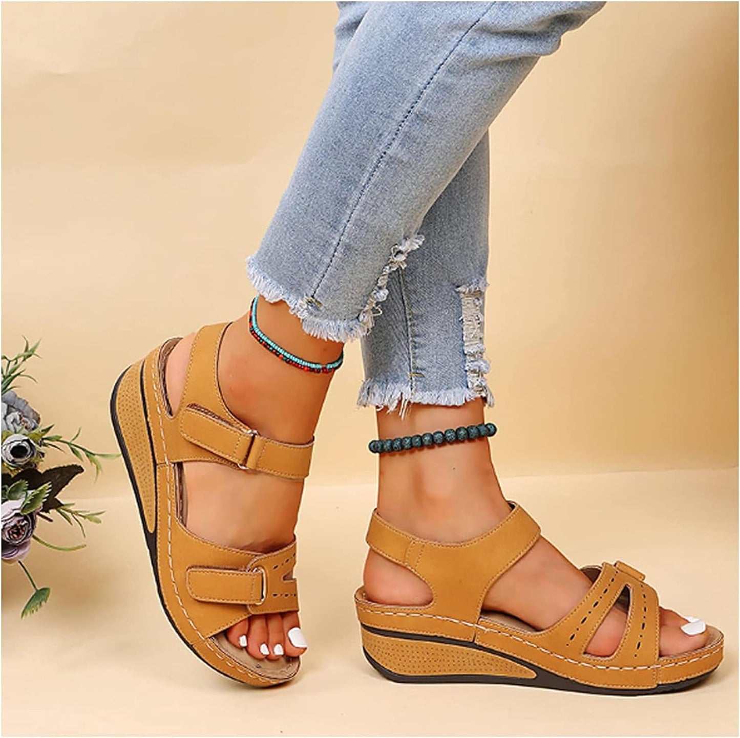 Womens Soft SlipOn Open Toe Walking Sandals  2024 Summer Comfort Footwear 9