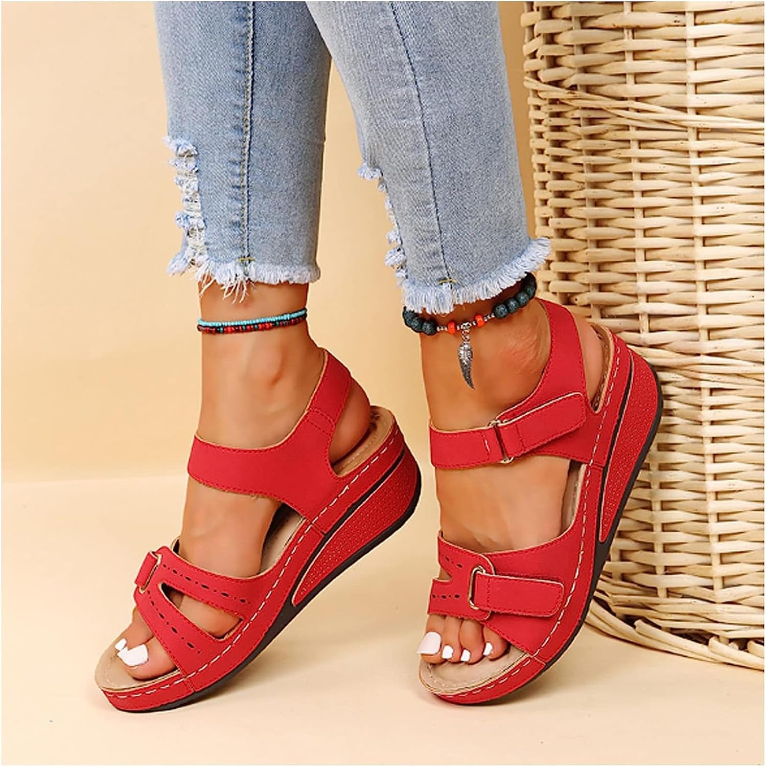 Womens Soft SlipOn Open Toe Walking Sandals  2024 Summer Comfort Footwear 6