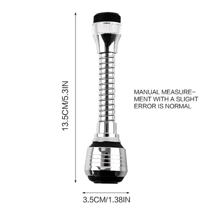 360° Rotating Stainless Steel Kitchen Faucet Sprinkler, Water-Saving Splash-Proof Extender Bubbler