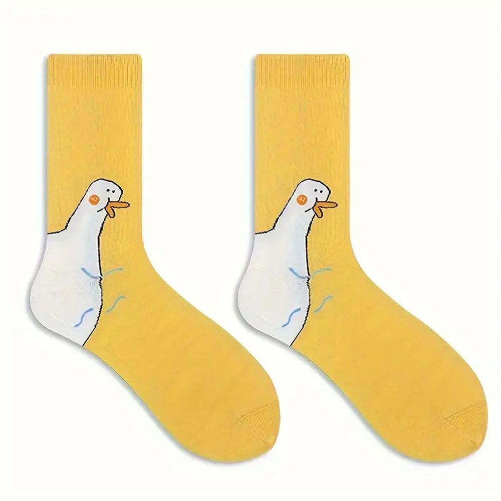 Cartoon Women Socks Funny Goose Design Soft Breathable Comfortable Cute Casual Fashionable  Versati 3
