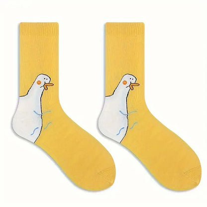 Cartoon Women Socks Funny Goose Design Soft Breathable Comfortable Cute Casual Fashionable  Versati 3