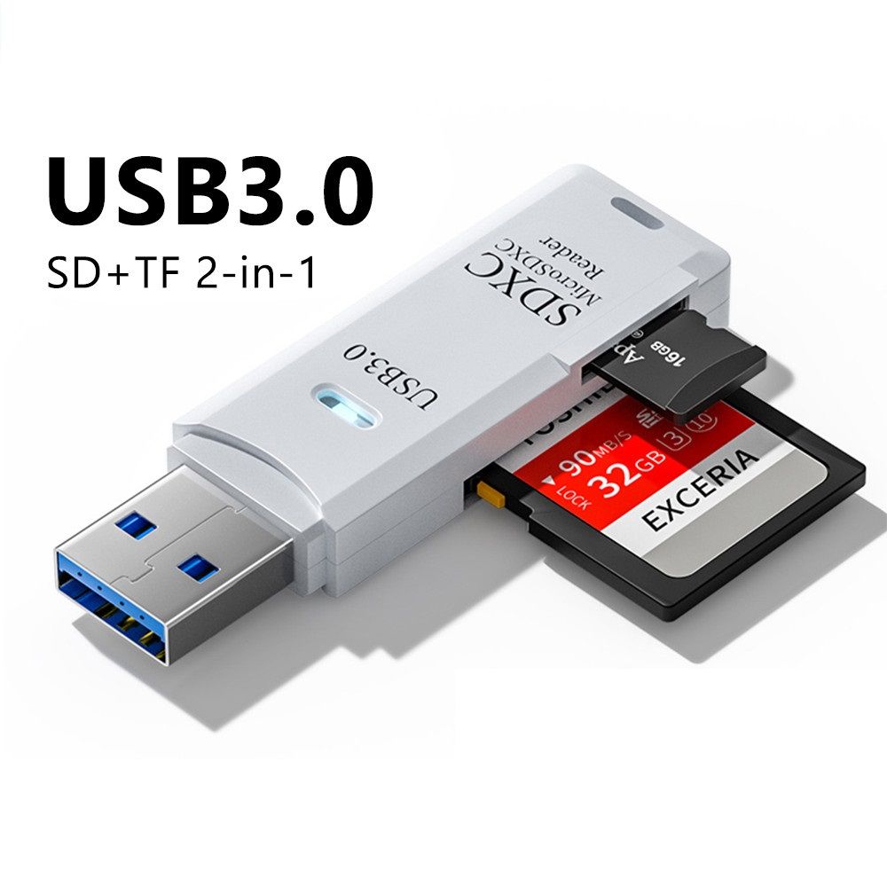 Dual Slot USB 30 Card Reader HighSpeed Micro TF  SD Adapter For Laptop  PC Accessories 1