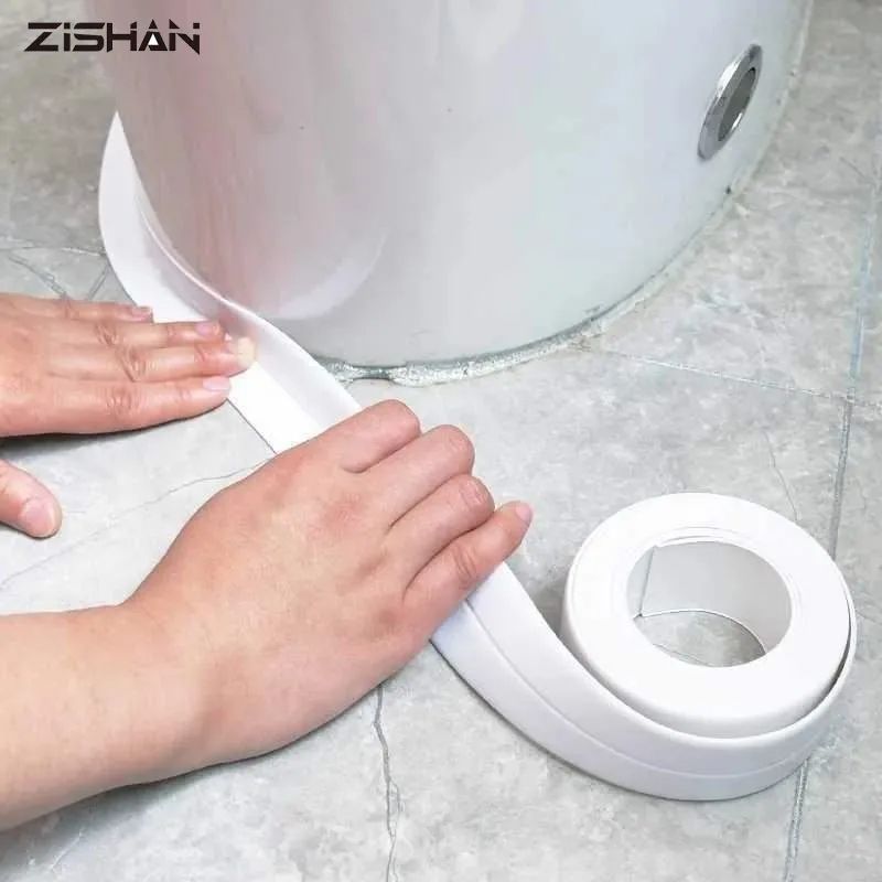 Waterproof PVC Shower Bath Sealing Tape Strips, Self Adhesive Mold Proof Caulk Strip for Bathroom & Kitchen Sink Seal