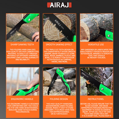 Extended Multi-functional Hand Saw, Portable Steel Saw for Woodworking, Camping & Outdoor Tree Cutting