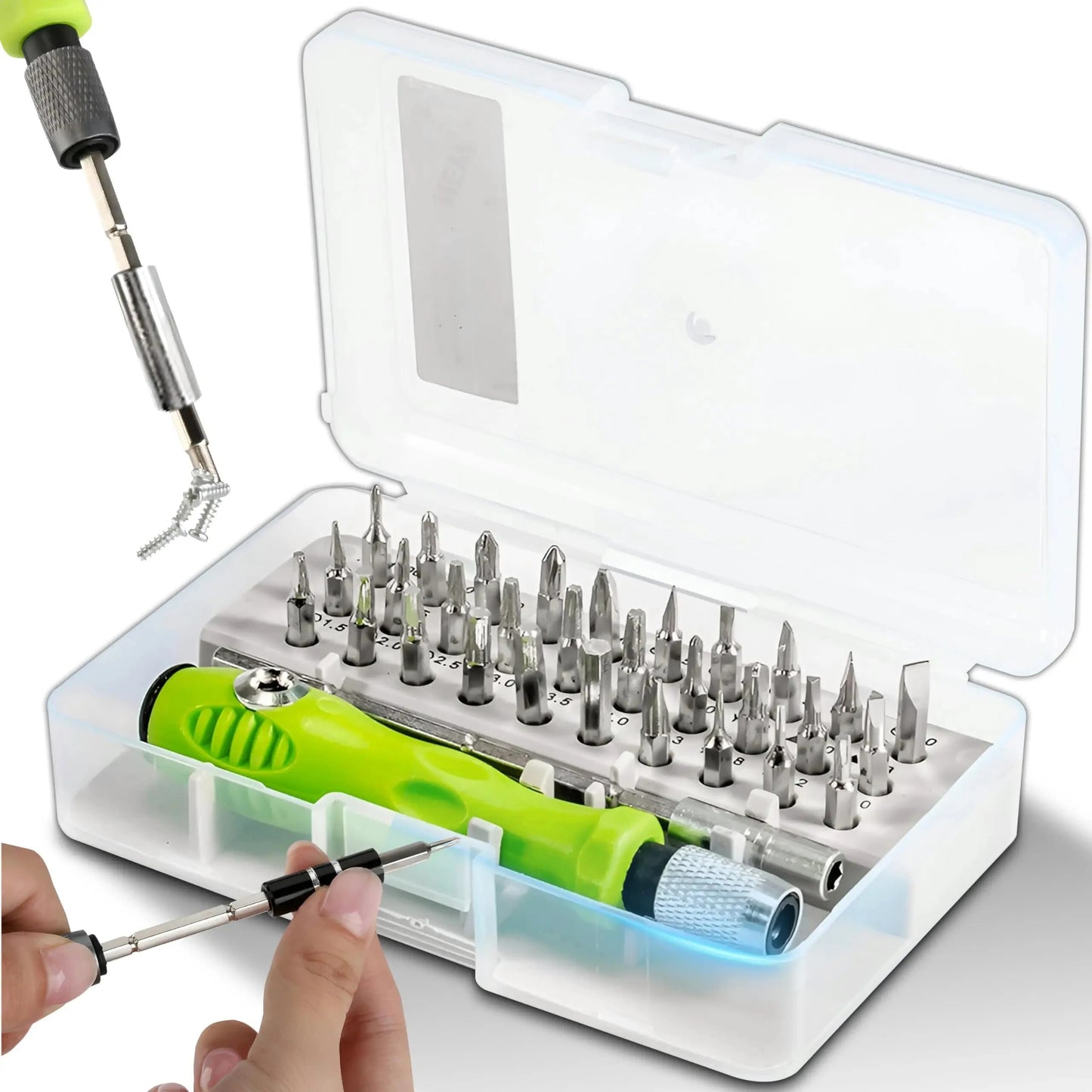 Mini 32-in-1 Precision Screwdriver Set, Magnetic Phillips Bits Repair Kit for Phone, Watch, Glasses & PC
