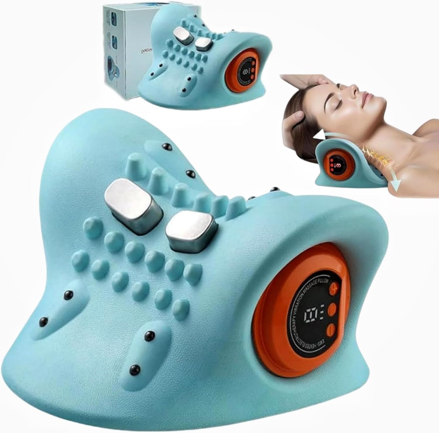 Electric Neck Massager with Airbag Traction and Infrared Heat