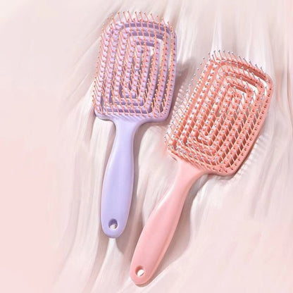 Hollow Out Hair Brush Elastic Scalp Massage Comb For Fast Blow Drying  Hair Styling 1