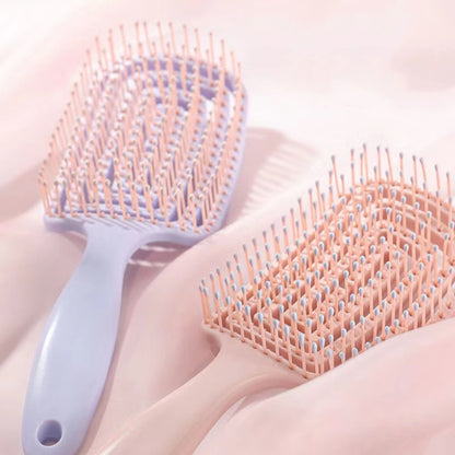 Hollow Out Hair Brush Elastic Scalp Massage Comb For Fast Blow Drying  Hair Styling 3
