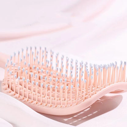 Hollow Out Hair Brush Elastic Scalp Massage Comb For Fast Blow Drying  Hair Styling 4