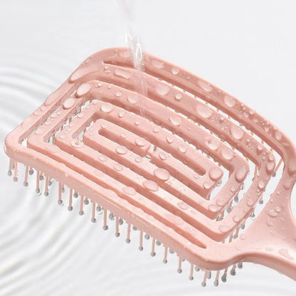 Hollow Out Hair Brush Elastic Scalp Massage Comb For Fast Blow Drying  Hair Styling 5