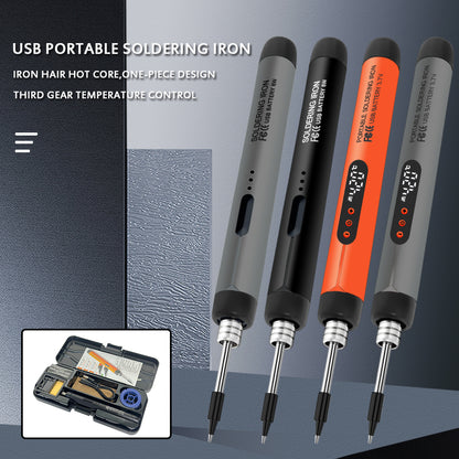Portable USB Soldering Iron Kit Mini Adjustable Temperature DIY Electronics Tool for Precision Repairs