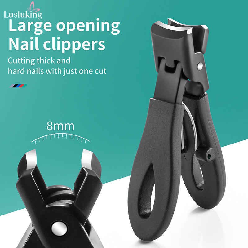 Large Jaw 8mm Opening Nail Clipper Thick  Hard Nail Cutter Stainless Steel Manicure Tool With Anti  1