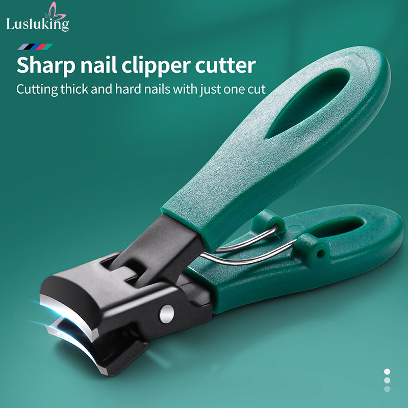 Large Jaw 8mm Opening Nail Clipper Thick & Hard Nail Cutter Stainless Steel Manicure Tool with Anti Splash Design