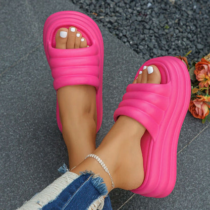 Chunky Platform Slippers For Women  Summer 2024 Thick Bottom Wedge Heels NonSlip Outdoor Flip Flops 4