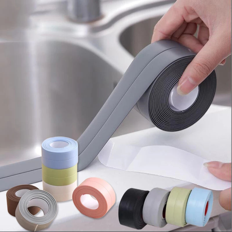 Waterproof Wall Stickers & Sealing Tapes Self Adhesive PVC Strips for Bathtub, Sink Edge, Kitchen & Bathroom Decor