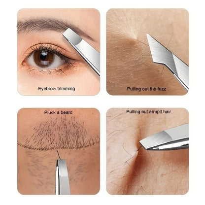 Professional Tweezers Set Perfect For Eyebrow Hair Removal Splinter  Ingrown Hair Precision Stainle