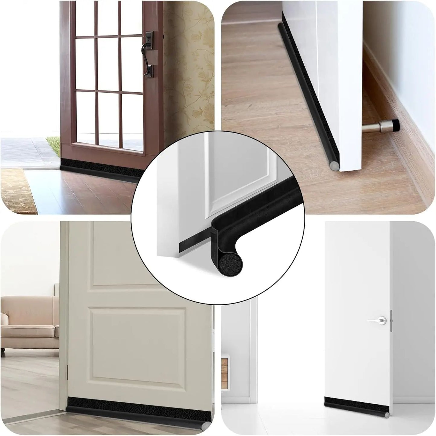 1PC Black Door Bottom Seal Strip Soundproof Insulation Wind Under Door Draft Stopper Blocker Weathe 4