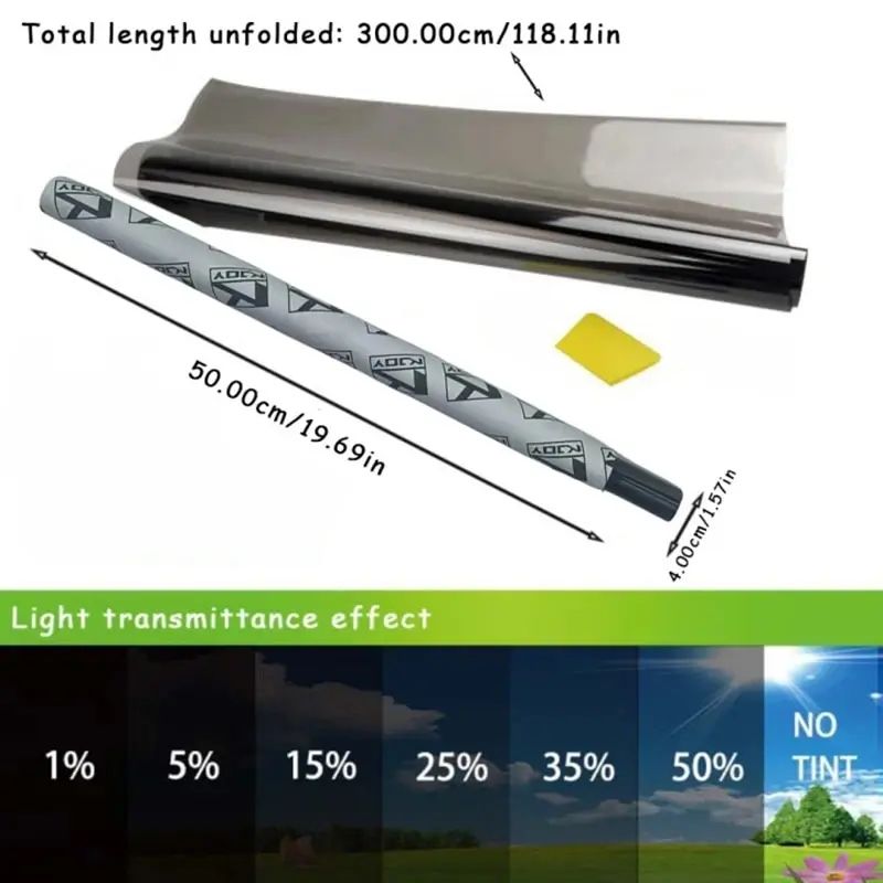 Car Window Tinting Film Black VLT Glass Solar UV Protector Heat Insulation Sticker Home Window Foil 3