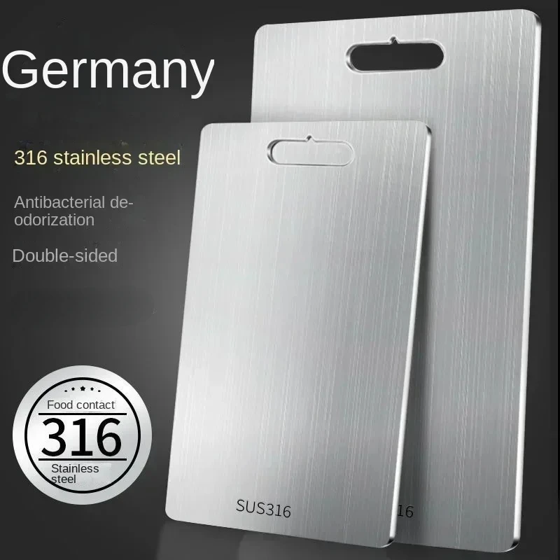 Premium Thickened Stainless Steel Cutting Board DoubleSided Chopping  Kneading Dough Board For Kitc 1