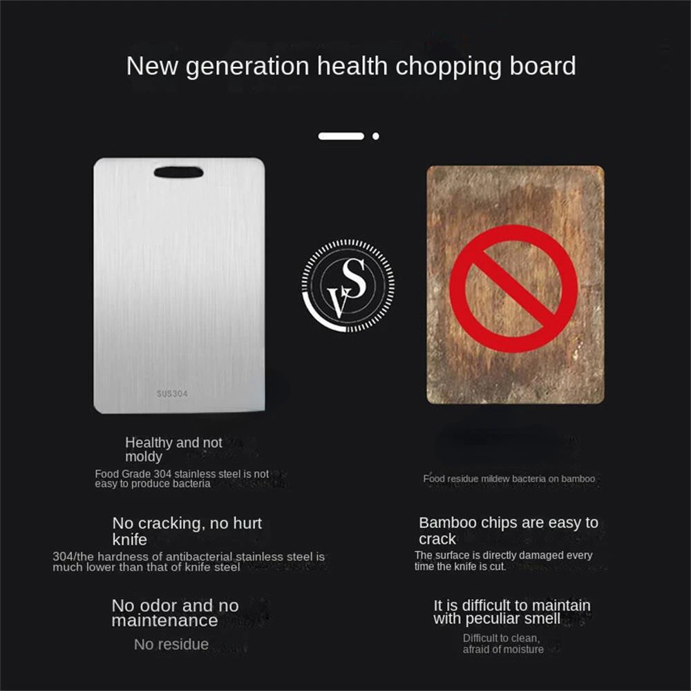 Premium Thickened Stainless Steel Cutting Board DoubleSided Chopping  Kneading Dough Board For Kitc 4