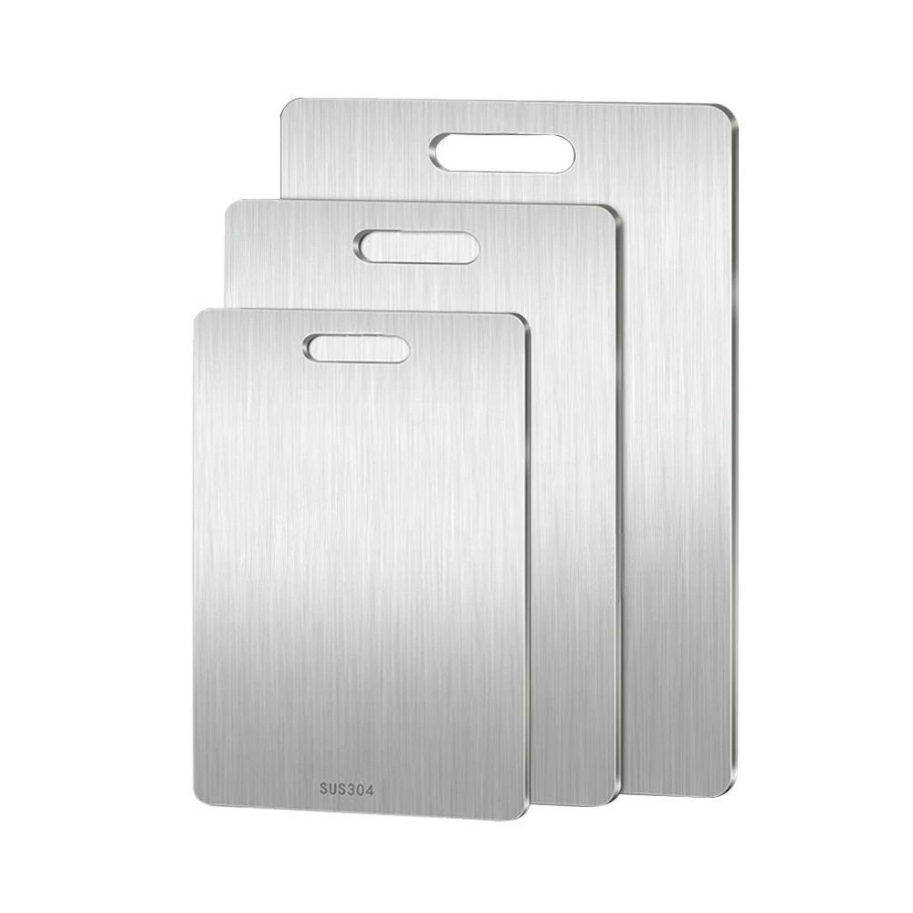 Premium Thickened Stainless Steel Cutting Board DoubleSided Chopping  Kneading Dough Board For Kitc 5