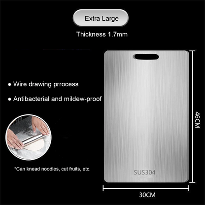Premium Thickened Stainless Steel Cutting Board DoubleSided Chopping  Kneading Dough Board For Kitc 8