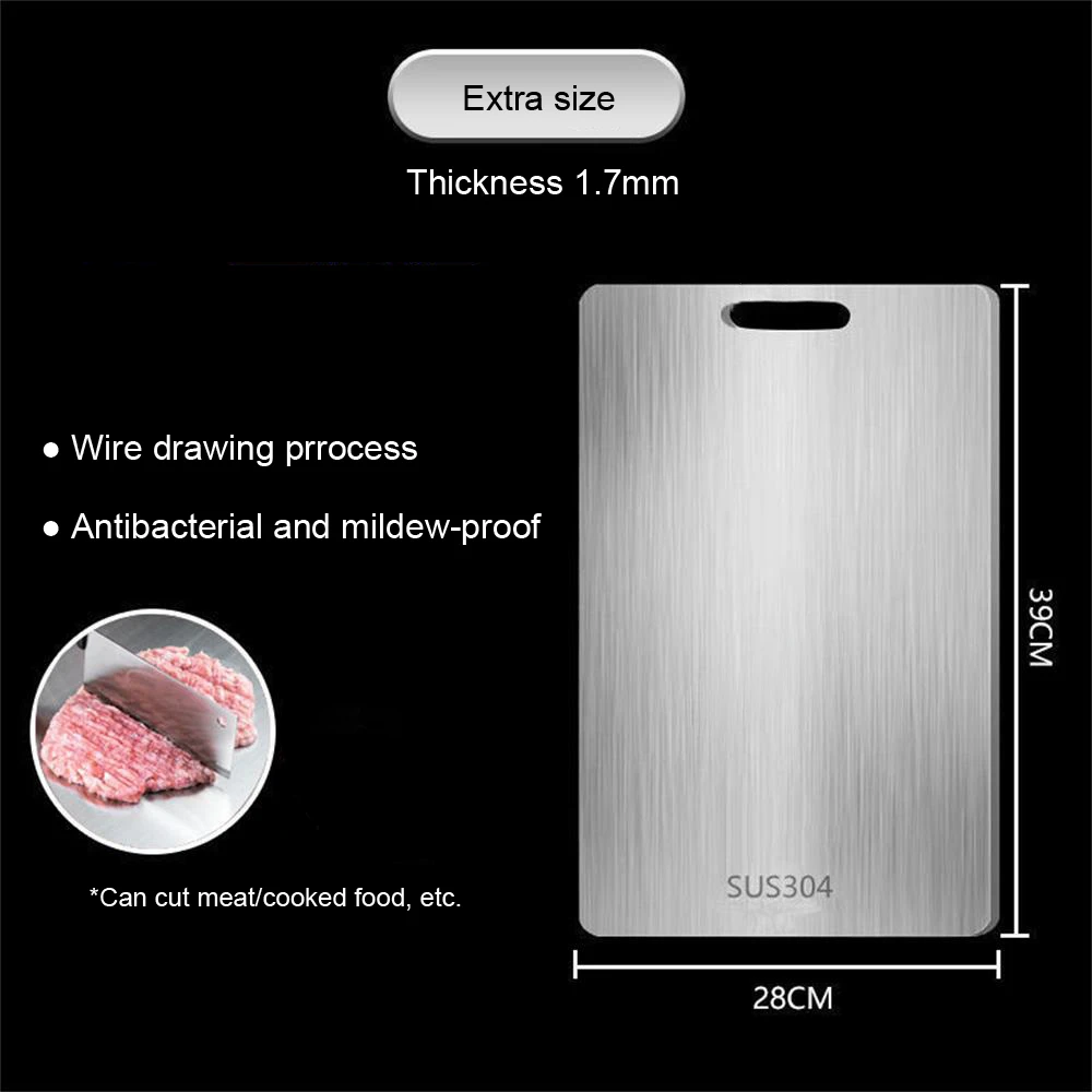 Premium Thickened Stainless Steel Cutting Board DoubleSided Chopping  Kneading Dough Board For Kitc 9