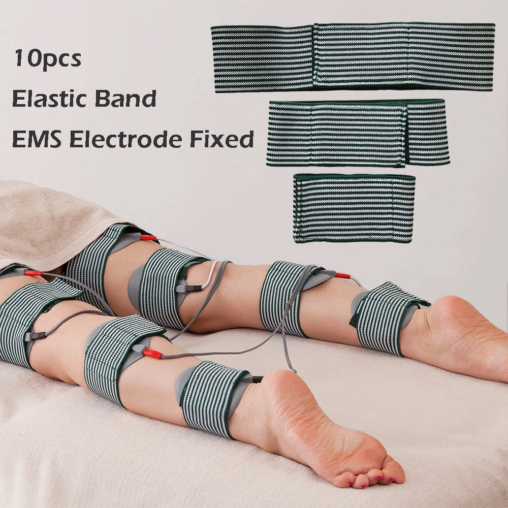 Adjustable EMS Electrode Pad Fixing Strap, 10pcs Elastic Bands for Electro Muscle Stimulator TENS Body Slimming Machine