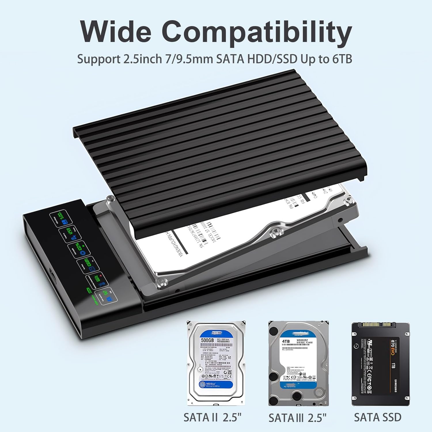 25 SATA To USB 31 Enclosure  HighSpeed 6Gbps Portable HDDSSD Case 3