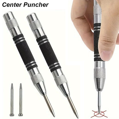 Spring-Loaded Center Punch Tool Precision Hole Marker for Metal, Wood & Steel