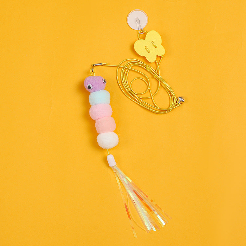 Hanging Feather Cat Toy Interactive SelfPlay Teaser Wand Adjustable Rope Ideal For Kittens And Adul 6
