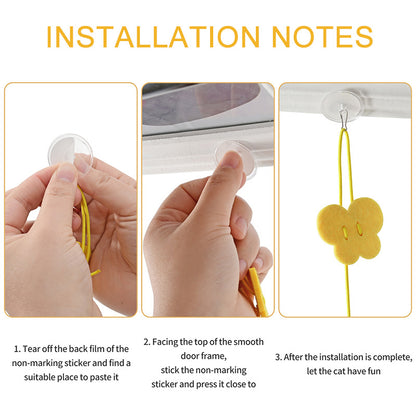 Hanging Feather Cat Toy Interactive SelfPlay Teaser Wand Adjustable Rope Ideal For Kittens And Adul 5
