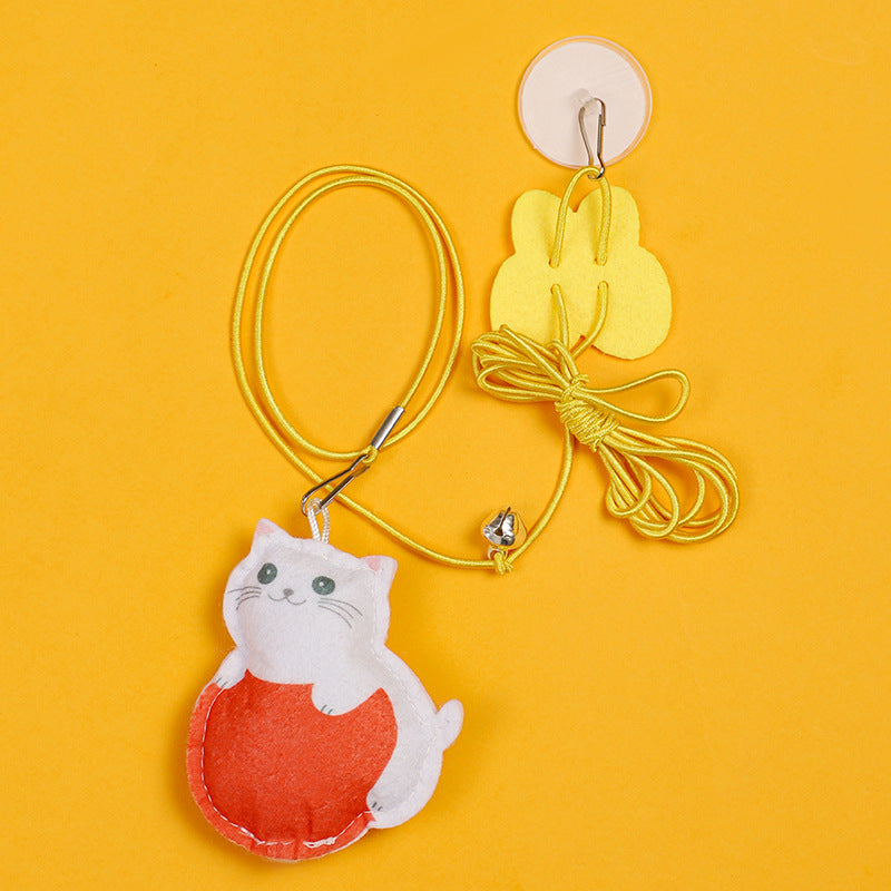 Hanging Feather Cat Toy Interactive SelfPlay Teaser Wand Adjustable Rope Ideal For Kittens And Adul 12