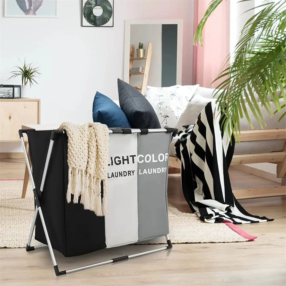 Foldable Laundry Hamper Waterproof Dirty Clothes Organizer Basket For Bathroom Storage Dorm Bedroom 5
