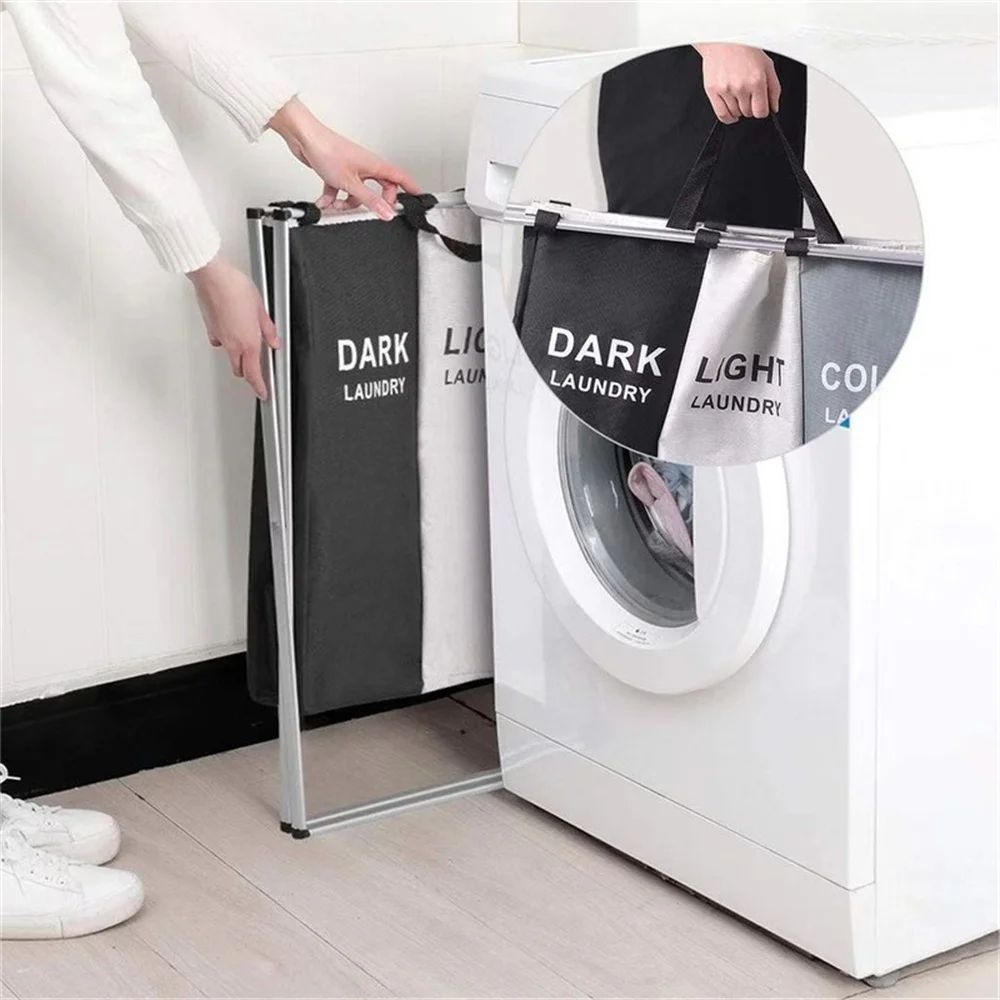 Foldable Laundry Hamper Waterproof Dirty Clothes Organizer Basket For Bathroom Storage Dorm Bedroom 4