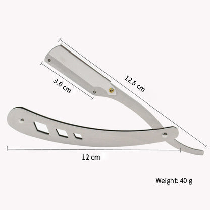 Vintage Brass Straight Edge Razor, Men Shaving Barber Tool with Antique Blades & Unisex Design